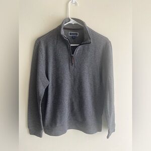 Club Room Men's Charcoal Gray Textured Half-Zip Sweater